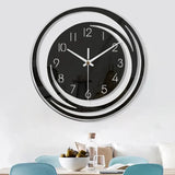 Wandklok Zwart Rond met Spiraaldesign