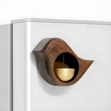 Houten Vogel Deurbel Bruin met Messing Bel