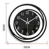 Wandklok Zwart Rond met Spiraaldesign