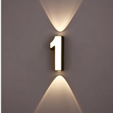LED Huisnummer Wandlamp Zwart met Warm Licht