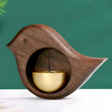 Houten Vogel Deurbel Bruin met Messing Bel
