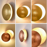 Gouden Halve Maan Wandlamp met LED Verlichting