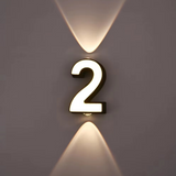 LED Huisnummer Wandlamp Zwart met Warm Licht