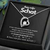 Hart Ketting Zilver met Dubbel Hart Hanger