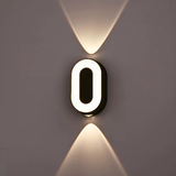 LED Huisnummer Wandlamp Zwart met Warm Licht
