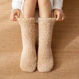 Witte Pluche Dames Huissokken