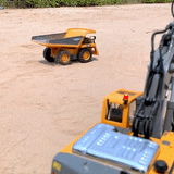 RC Graafmachine en Kiepwagen Speelgoedset – Geel & Zwart