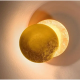 Gouden Halve Maan Wandlamp met LED Verlichting