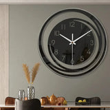 Wandklok Zwart Rond met Spiraaldesign