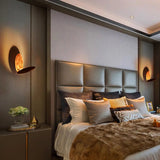 Gouden Halve Maan Wandlamp met LED Verlichting