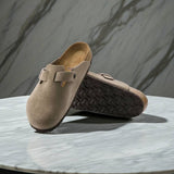 Suède Instap Slippers met Gesp voor Comfortabele Look