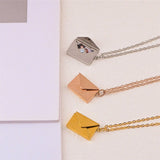 Gepersonaliseerde Foto Ketting Goud met Envelop Hanger