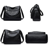 Dames crossbody tas van kunstleer met ritsvakken