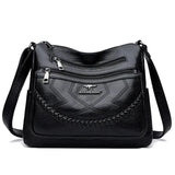 Dames crossbody tas van kunstleer met ritsvakken