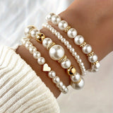Parel Armband Set met Gouden Details