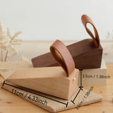 Bruine Houten Deurstopper met Handgreep