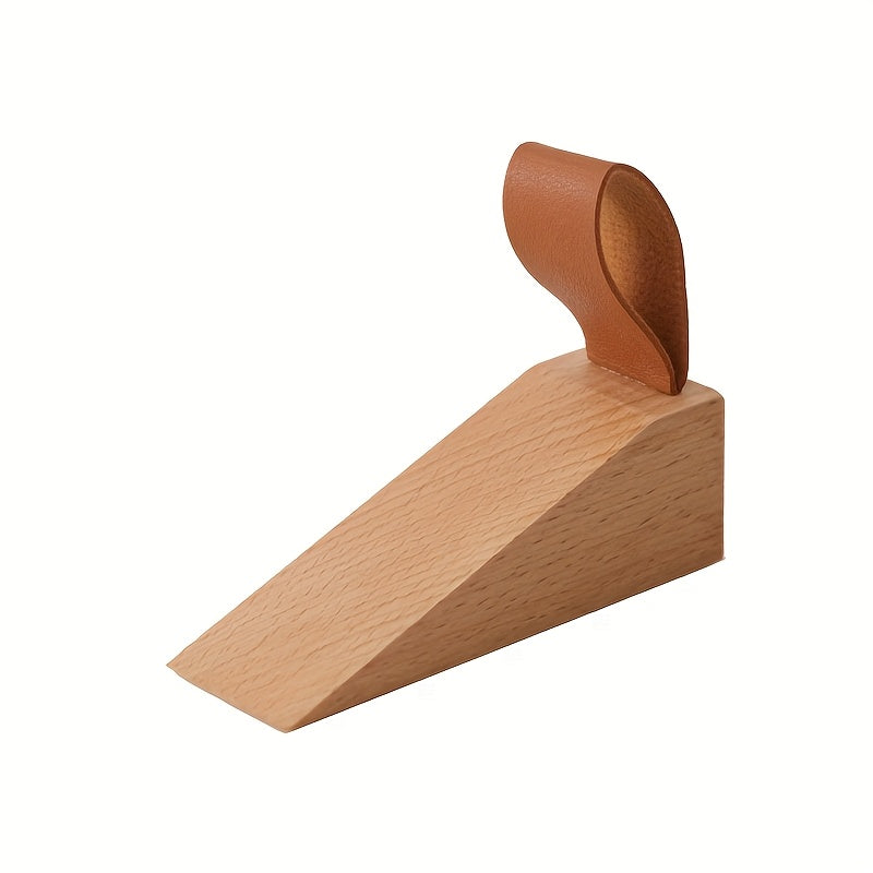 Bruine Houten Deurstopper met Handgreep