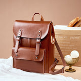Leren Rugzak met Vintage Design en Gesp Sluiting