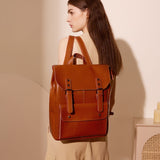 Leren Rugzak met Vintage Design en Gesp Sluiting
