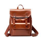 Leren Rugzak met Vintage Design en Gesp Sluiting