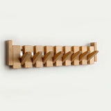 Houten Wandkapstok met Inklapbare Haken