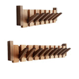Houten Wandkapstok met Inklapbare Haken
