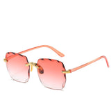 Luxe Randloze Zonnebril met Gradient Glazen voor Elegante Look