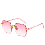 Luxe Randloze Zonnebril met Gradient Glazen voor Elegante Look