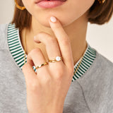 Open Ring met Parel Golvend Design Elegant
