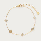 Bloemen Armband met Kristallen Elegant Fijn Design
