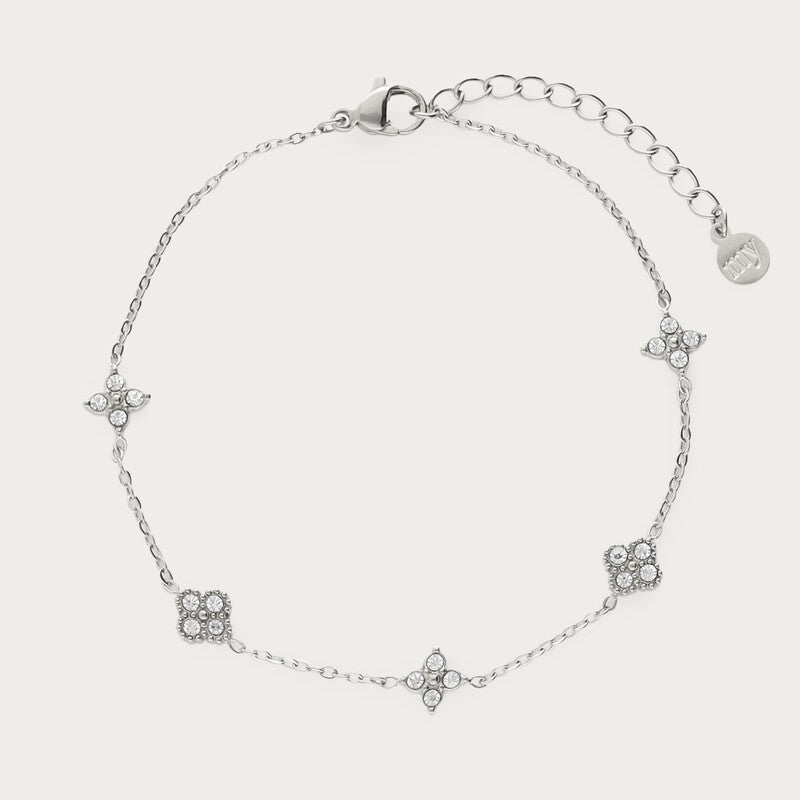 Bloemen Armband met Kristallen Elegant Fijn Design