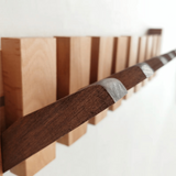 Houten Wandkapstok met Inklapbare Haken – Bruin