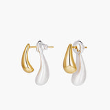 Elegante Druppel Oorbellen met Twee Kleuren voor Moderne Look