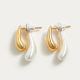 Elegante Druppel Oorbellen met Twee Kleuren voor Moderne Look