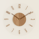 Scandinavische Houten Wandklok met Quartz-Uurwerk
