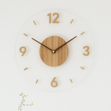 Scandinavische Houten Wandklok met Quartz-Uurwerk
