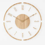 Scandinavische Houten Wandklok met Quartz-Uurwerk