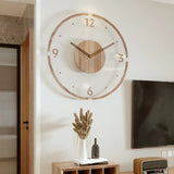 Scandinavische Houten Wandklok met Quartz-Uurwerk