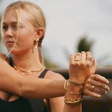 Verstelbare Goudkleurige Parel Armband voor Dames