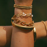 Verstelbare Goudkleurige Parel Armband voor Dames