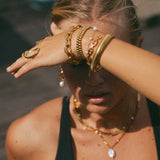 Verstelbare Goudkleurige Parel Armband voor Dames