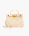 Geweven Dames Tas – Luxe Woven Handtas van Vegan Leer.