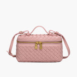 Luxe Gevlochten Handtas – Compacte Dames Tas voor Avond en Dag.