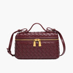 Luxe Gevlochten Handtas – Compacte Dames Tas voor Avond en Dag.