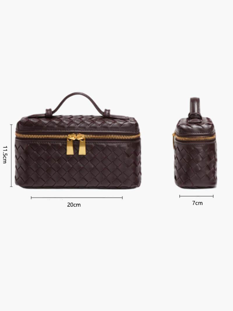 Luxe Gevlochten Handtas – Compacte Dames Tas voor Avond en Dag.