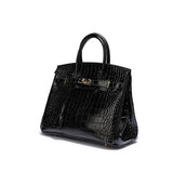 Luxe Croco Handtas met Structuur en Tophandvat