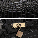 Luxe Croco Handtas met Structuur en Tophandvat