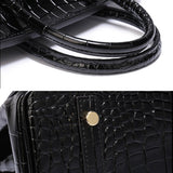 Luxe Croco Handtas met Structuur en Tophandvat
