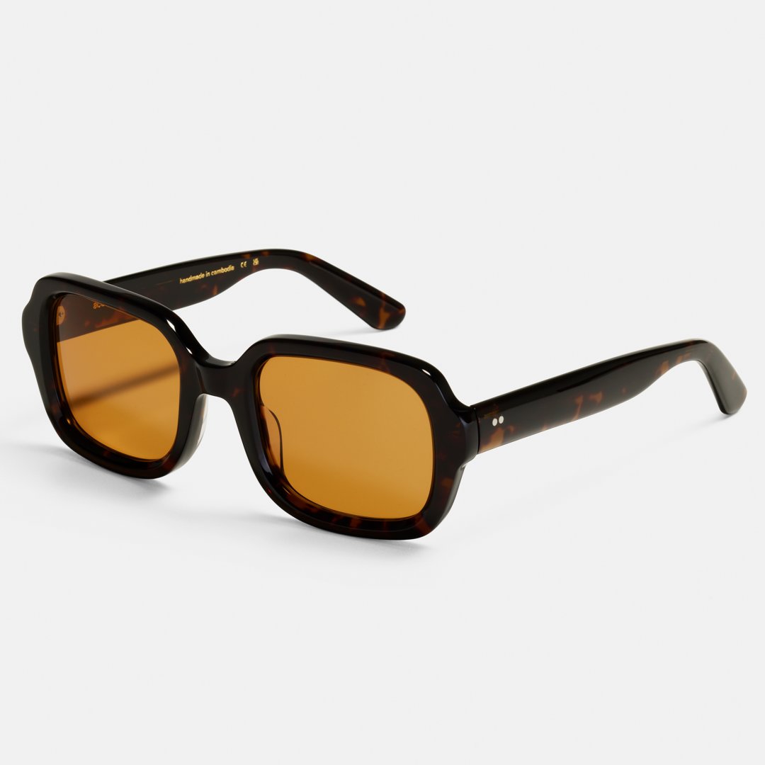 Vierkante Zonnebril Tortoise Retro Modern Design