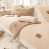 Beige Teddy Bankhoes met Getextureerde Structuur